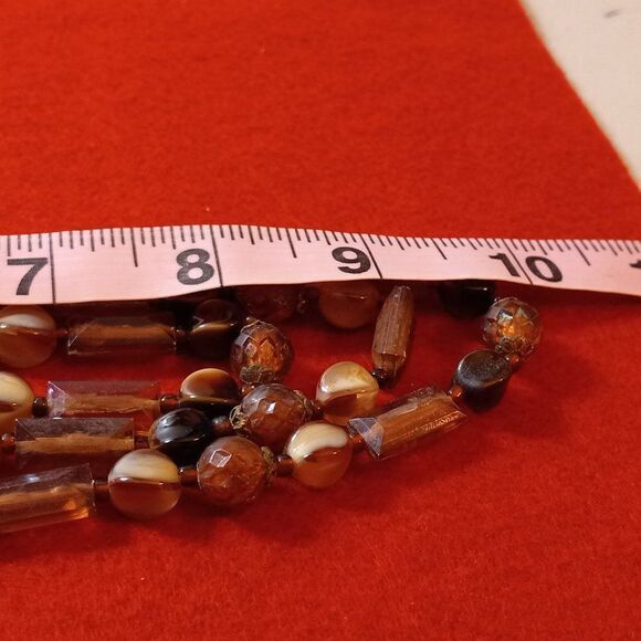 Vintage Western Germany Three Strand Beaded Necklace - Picture 6 of 7